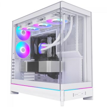 Gabinete Gamer Montech HS02 PRO, ARGB, Mid Tower, ATX, Sem Fonte, Com 5 Fans, Branco