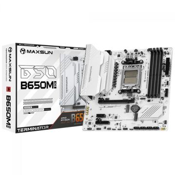 Placa Mãe Maxsun Terminator B650M WiFi ICE, Chipset B650, AMD AM5, mATX, DDR5