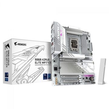 Placa Mãe Gigabyte B860 AORUS ELITE WIFI7 ICE, Chipset B860, Intel LGA 1851, ATX, DDR5