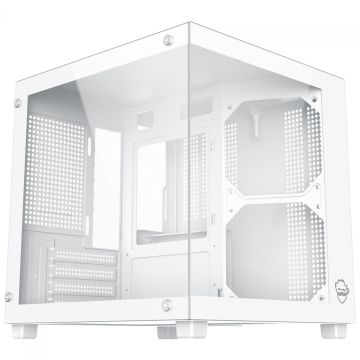 Gabinete Gamer Ninja Sato, Mini Tower, Vidro Temperado, M-ATX, Sem Fonte, Sem Fans, Branco, GN-CS-STMAWSF