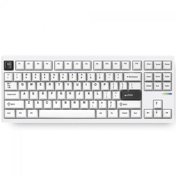 Teclado Mecânico Gamer MCHOSE GX87 Ultra, Wireless, Bluetooth, RGB, Switch Vintage White, ANSI, TKL, Branco, GX87-A5