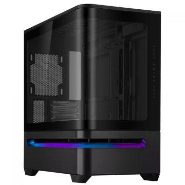 Gabinete Asus Prime AP202, ARGB, Mid Tower, Vidro Temperado, MATX, Sem Fonte, Sem Fan, Preto, 90DC00P0-B00000