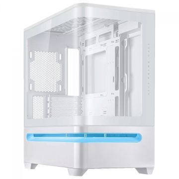 Gabinete Asus Prime AP202, ARGB, Mid Tower, Vidro Temperado, MATX, Sem Fonte, Sem Fan, Branco, 90DC00P3-B00000