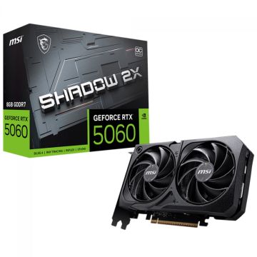 Placa de Vídeo MSI NVIDIA GeForce RTX 5060 Shadow 2X OC, 8GB, GDDR7, DLSS, Ray Tracing, 912-V537-038