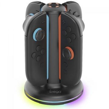 Dock De Carregamento Ipega, Para Nintendo Switch 2, Com 4 Slots, Preto, PG-SW2052