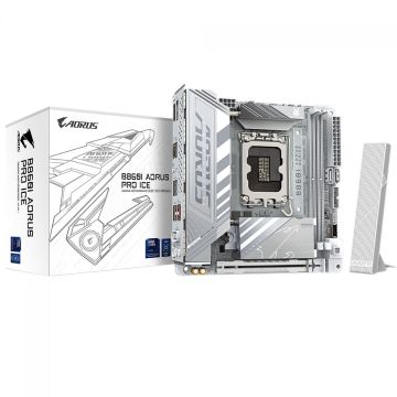 Placa Mãe Gigabyte B860I AORUS PRO ICE, Chipset B860, Intel LGA 1851, Mini-ITX, DDR5, Branco