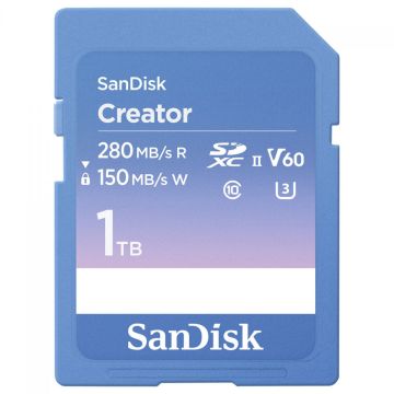 Cartão De Memória SanDisk Creator SD UHS-II, 1TB, SDXC, 280MBs, SDSDXEP-1T00-GNCIS
