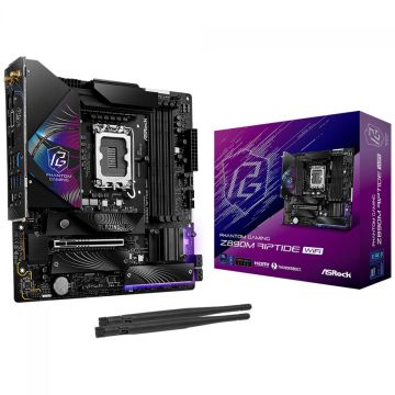 Placa Mãe ASRock Phantom Gaming Z890M Riptide WiFi, Chipset Z890, Intel LGA 1851, mATX, DDR5