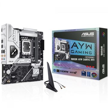 Placa Mãe Asus B860M AYW Gaming WiFi, Chipset B860, Intel LGA 1851, mATX, DDR5, 90MB1JS0-M0EAY0