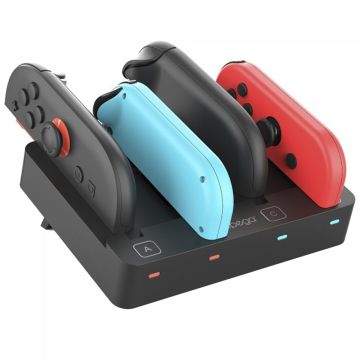 Dock De Carregamento Ipega, Para Nintendo Switch 2 / Switch OLED / Joy-Con, Com 4 Slots, Preto, PG-SW2081
