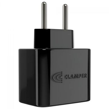 Protetor CLAMPER Pocket LCF, 2 Pinos, 20 Amperes, Bivolt, Preto