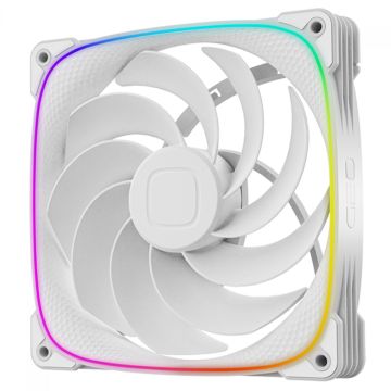 Cooler Para Gabinete Geometric Future Squama S2503RW, ARGB, 140mm, Reverse Blade, PWM, Branco, GEO-S2503RW-14S