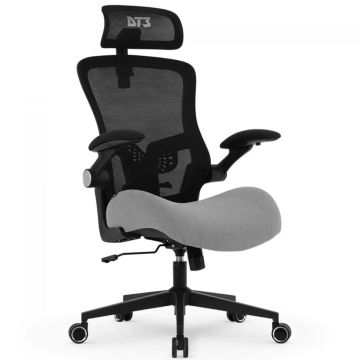 Cadeira De Escritório DT3 Vita Super H, Ajustável, Ergonômica, Mesh, Preto e Cinza, 14250-2