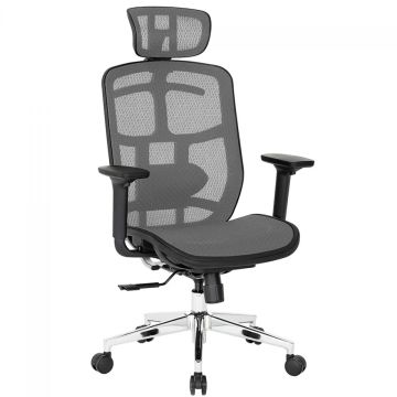 Cadeira De Escritório DT3 Diana V2, Ajustável, Ergonômica, 3D, Mesh, Cinza e Preto, 14513-4