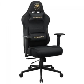 Cadeira Gamer Cougar Pryme Gold F, Reclinável, 3D, Cinza, Preta, CGR-PRM-GLB