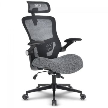 Cadeira De Escritório DT3 Vita Super H, Ajustável, Ergonômica, Mesh, Preto e Granite, 14697-7