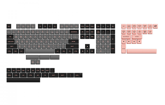 Keycaps Akko Black & Pink, ASA