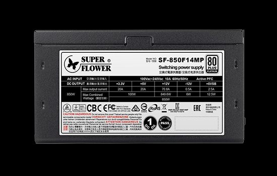 Fonte Super Flower LEADEX III 850W, 80 Plus Gold, PFC Ativo, SF-850F14HG