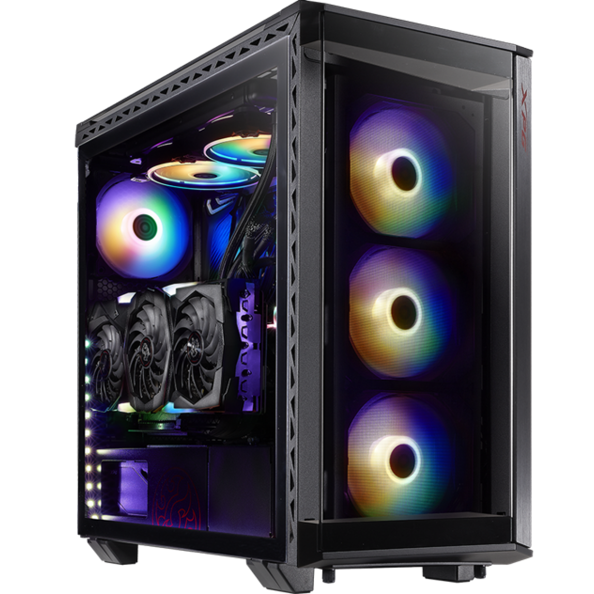 Gabinete Gamer XPG, BattlerCruiser Super, Mid Tower, Vidro Temperado, Black, E-ATX, 75260031, Sem Fonte, Com 4 Fans