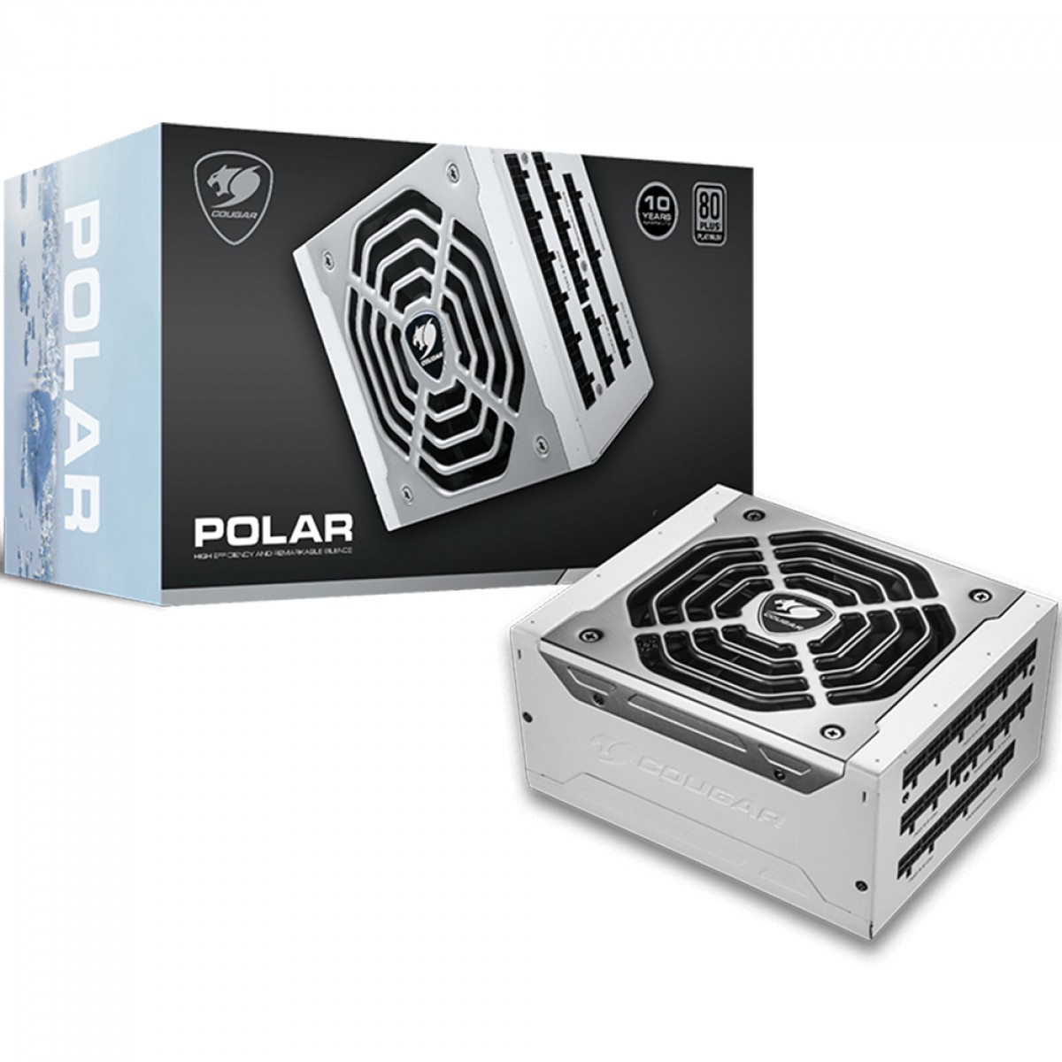 Fonte Cougar Polar 1050, 1050W, Full Modular, 80 Plus Platinum, White, 31PL105001P01