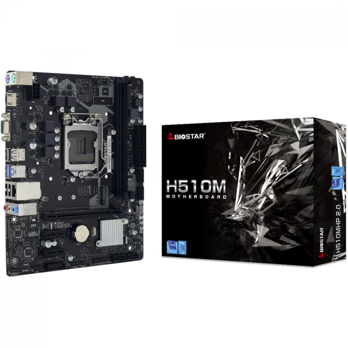Placa Mãe Biostar H510MHP 2.0, Chipset H510, Intel LGA 1200, mATX, DDR4