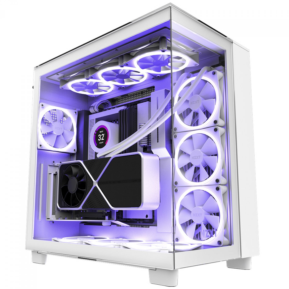 Gabinete Gamer NZXT H9 Elite, Mid Tower, Vidro Temperado, White, ATX, Sem Fonte, Com 4 Fans, CM-H91EW-01