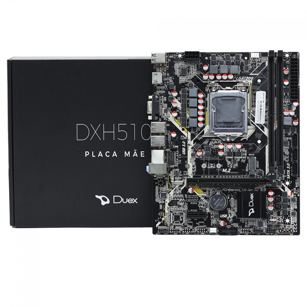 Placa Mãe Duex DXH510S, Chipset H510, Intel LGA 1200, MATX, DDR4