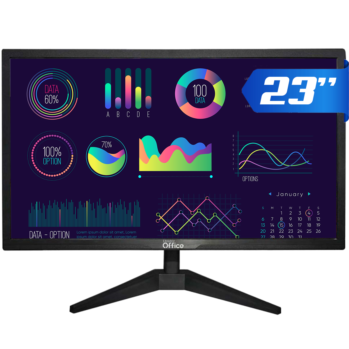 Monitor Dr. Office, 23 Pol, Full HD, 75Hz, HDMI/VGA, MDR-0506-23