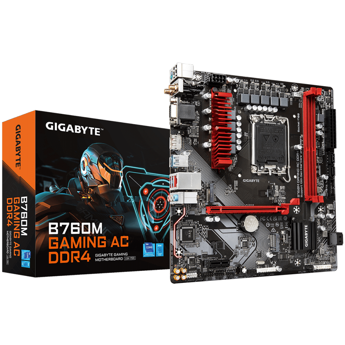 Placa Mãe Gigabyte B760M Gaming AC DDR4, Chipset B760, Intel LGA 1700, MATX, DDR4