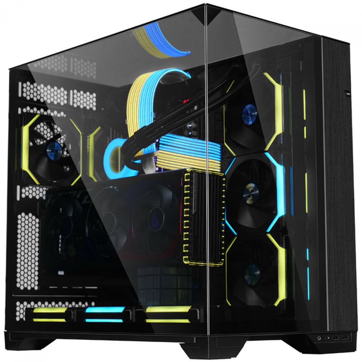 Gabinete Gamer Lian Li O11 Vision, Mid Tower, Vidro Temperado, E-ATX, Black, Sem Fonte, Sem Fan, O11VX BLACK