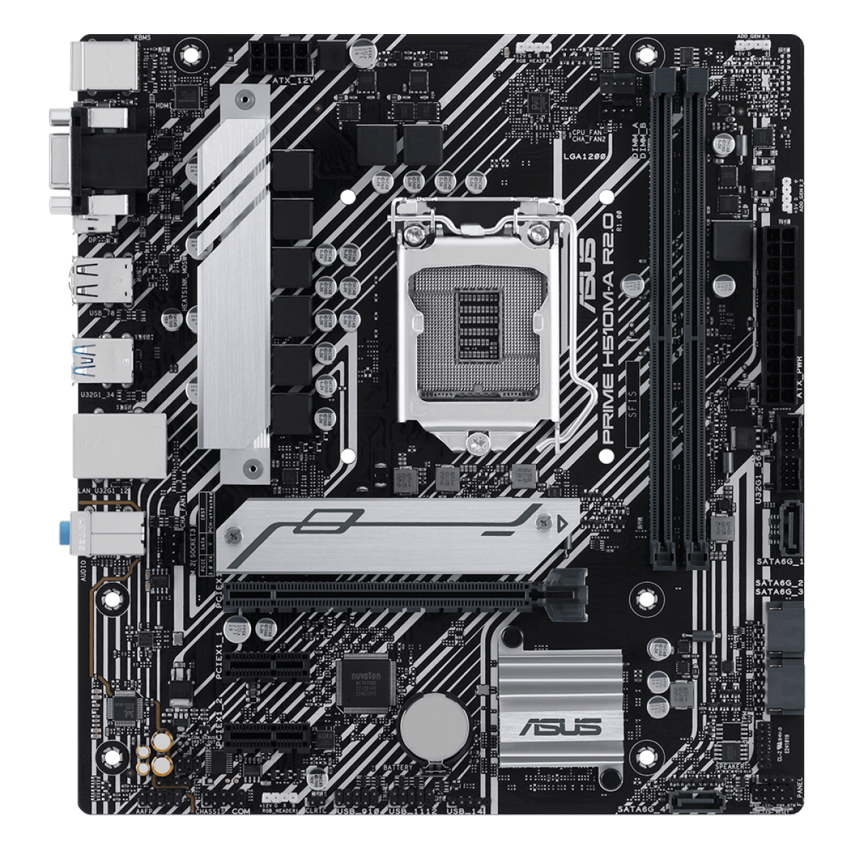 Placa Mãe ASUS PRIME H510M-A R2.0, Chipset H470, Intel LGA 1200, mATX, DDR4, 90MB1FP0-M0EAY0