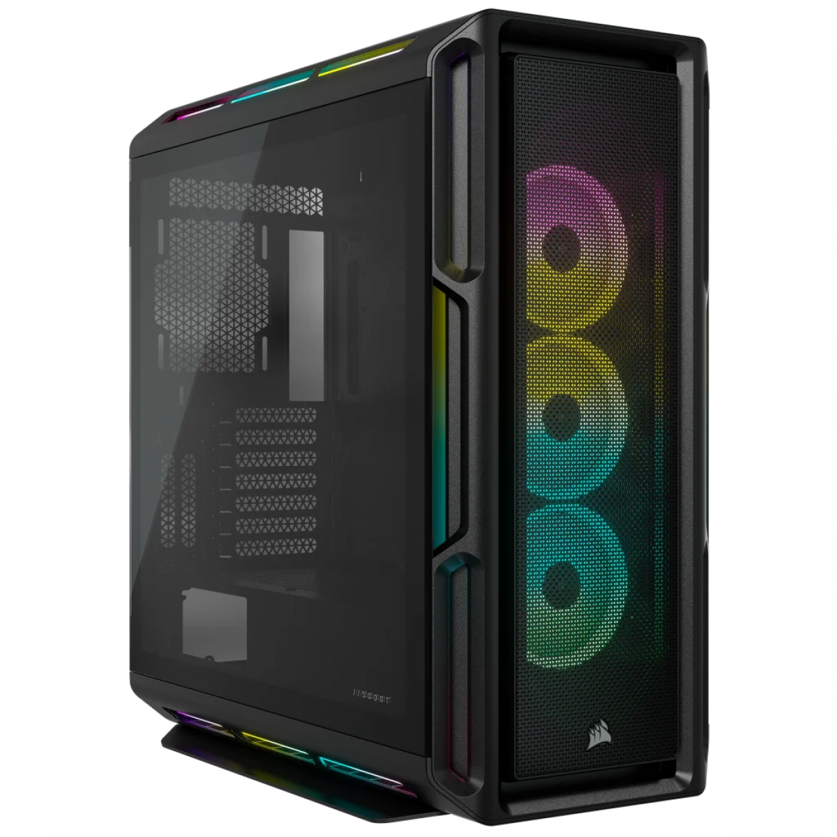 Gabinete Gamer Corsair iCUE 5000T RGB, Mid Tower, Vidro Temperado, Black, ATX, Sem Fonte, Com 3 Fans, CC-9011231-WW