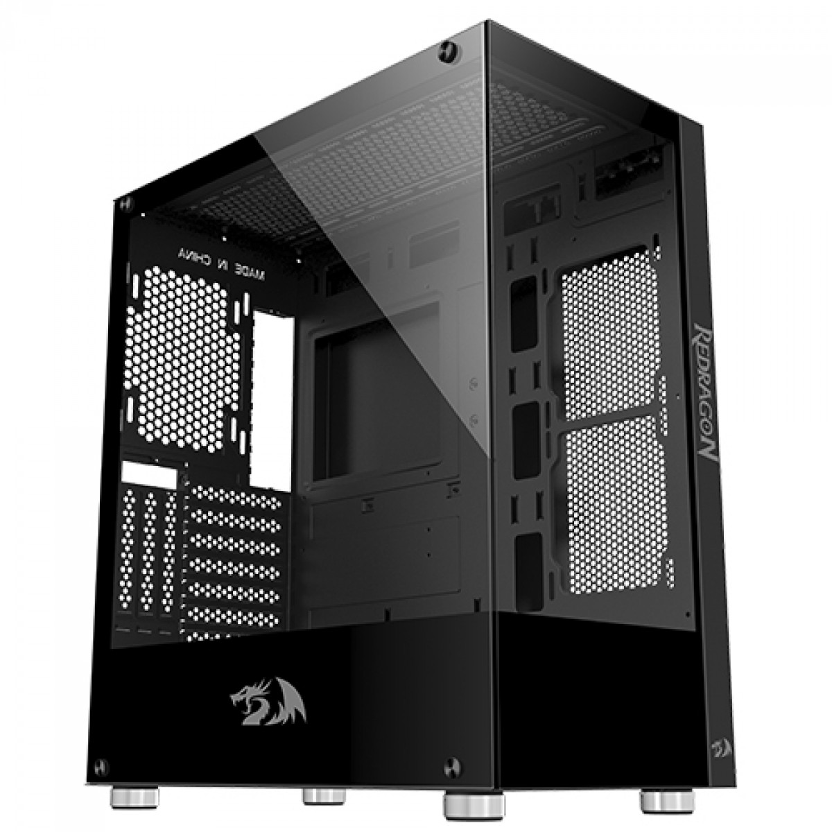 Gabinete Gamer Redragon Reflect, Preto, Mid Tower, Vidro Temperado, ATX, Sem Fonte, Sem Fan, CA-601B