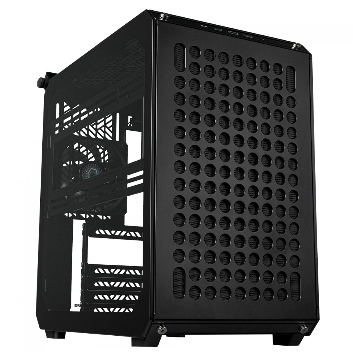 Gabinete Gamer Cooler Master Qube 500 Flatpack, Mid-Tower, Vidro Temperado, E-ATX, Preto, Sem Fonte, Com 1 Fan, Q500-KGNN-S00