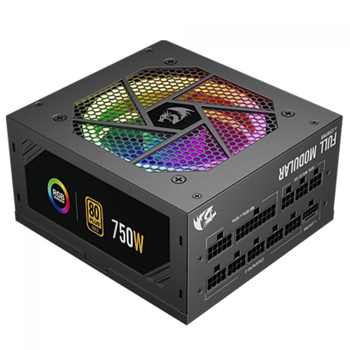 Fonte Redragon RGPS, 750W, RGB, 80 Plus Gold, PFC Ativo, Full Modular, GC-PS006-1