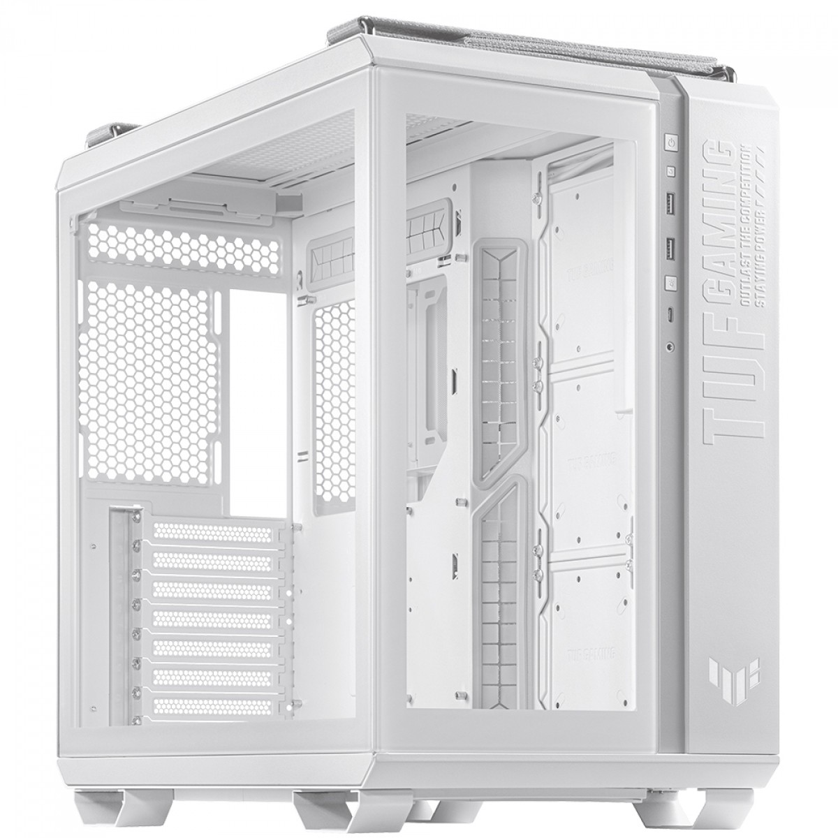 Gabinete Gamer Asus TUF GT502 Case-White, Mid Tower, Vidro Temperado, ATX, Branco, 90DC0093-B00000  