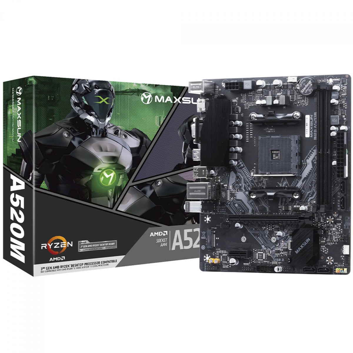 Placa Mãe MAXSUN A520M MS-Challenger, Chipset A520, AMD AM4, mATX, DDR4
