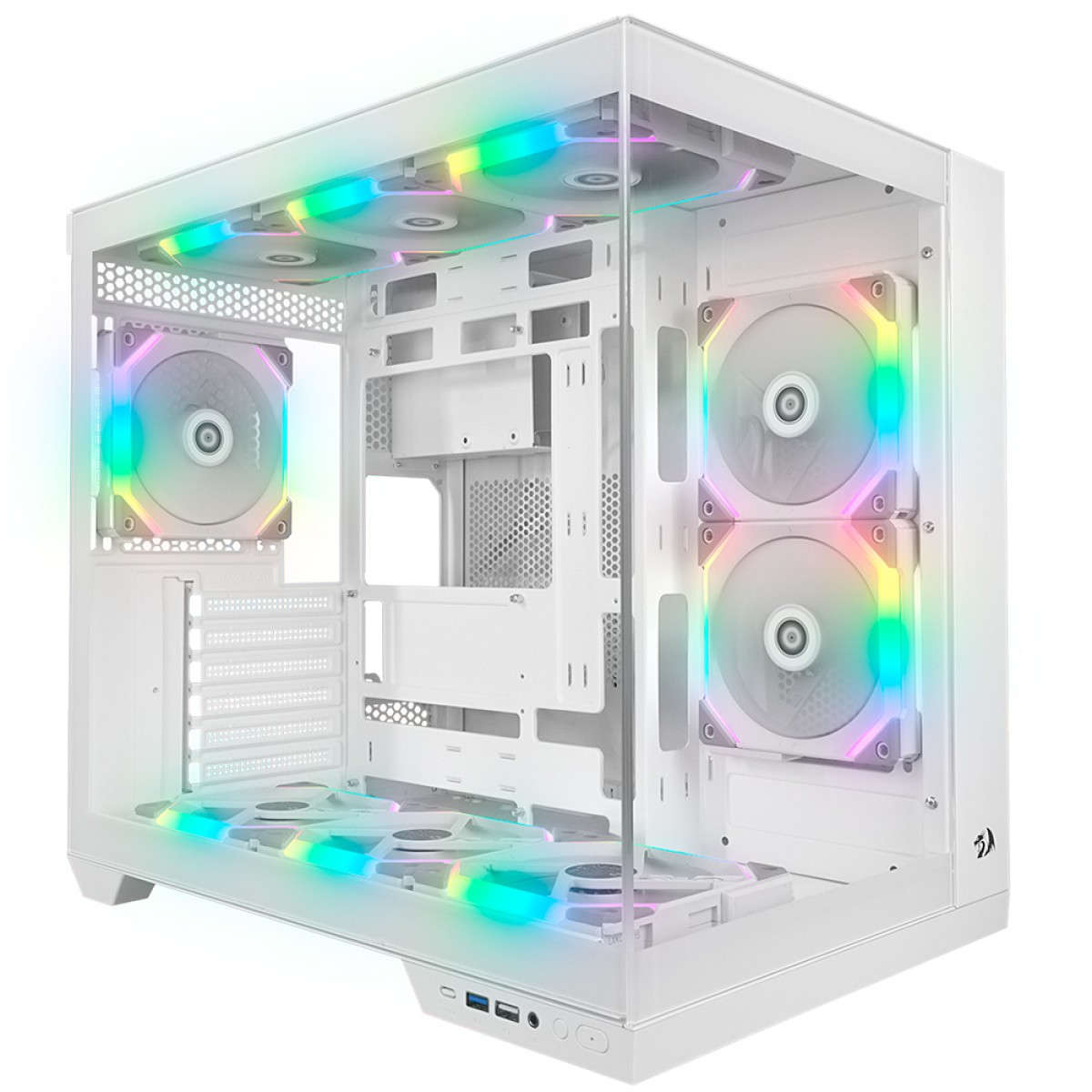 Gabinete Gamer Redragon Wideload Pro, Mid Tower, Vidro Temperado, ATX, White, Sem Fonte, Sem Fan, CA-604W-PRO
