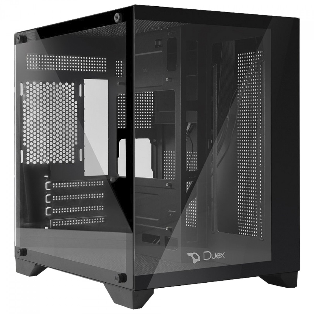 Gabinete Gamer Duex DXJ270-2 BK, Mid Tower, Vidro Temperado, MATX, Preto, Sem Fan