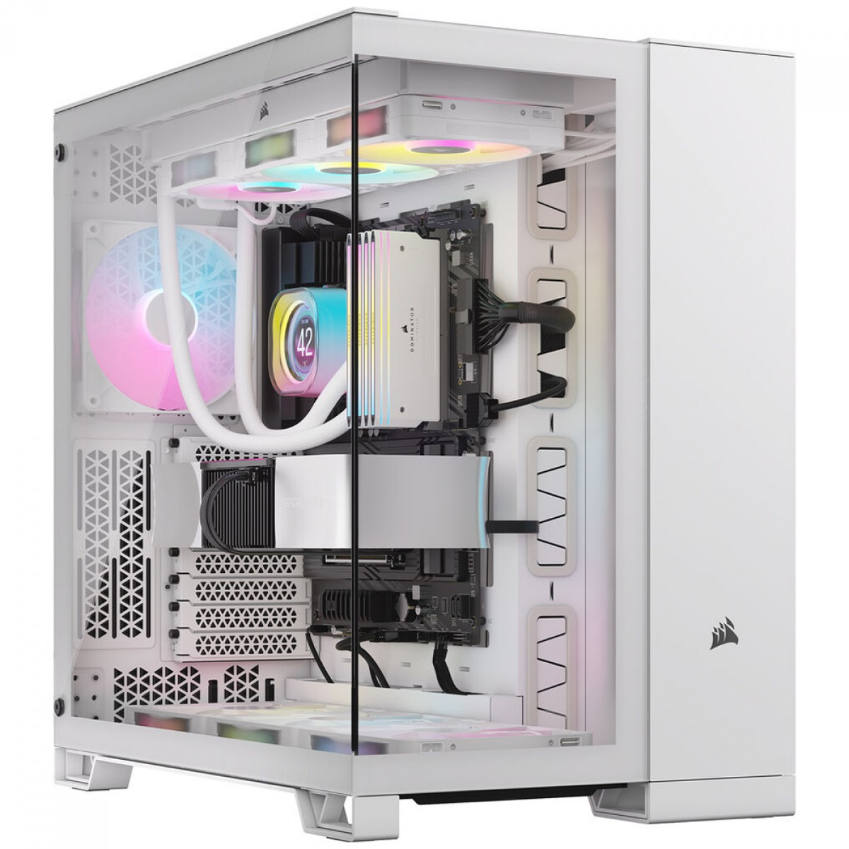  Gabinete Gamer Corsair 6500X, Mid Tower, Vidro Temperado, E-ATX, Sem Fan, White, CC-9011258-WW
