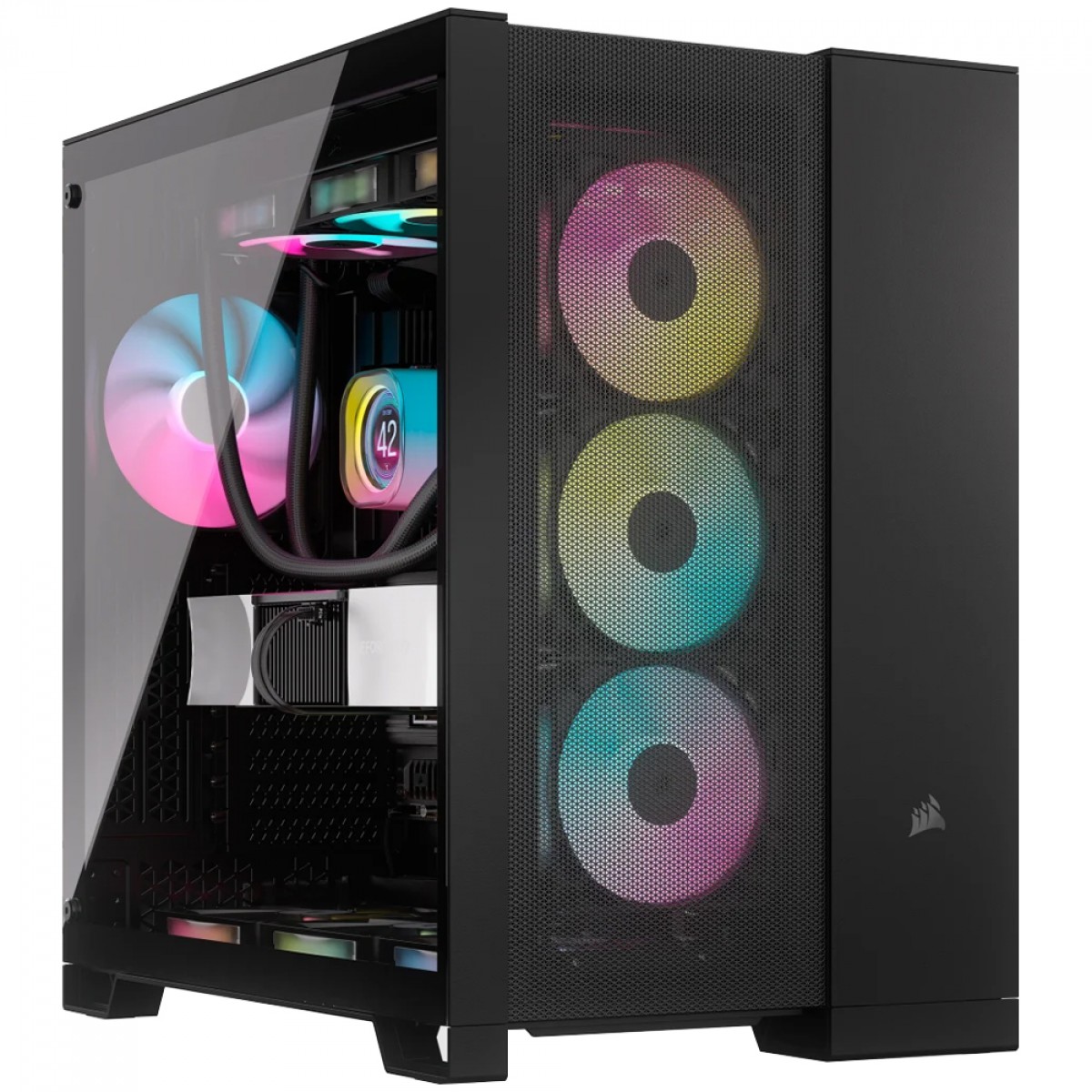 Gabinete Gamer Corsair 6500D AIRFLOW, Mid Tower, Mesh, Vidro Temperado, E-ATX, Sem Fan, Black, CC-9011259-WW