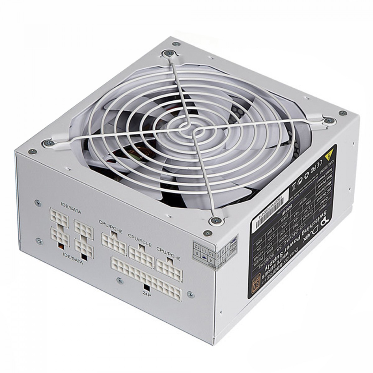 Fonte Duex DX 600FSE++ White Series, 600W, 80 Plus Bronze, Full Modular, PFC Ativo