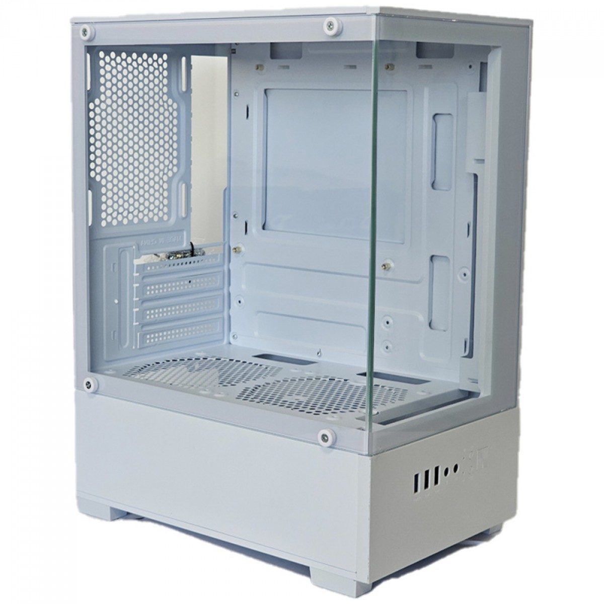 Gabinete Gamer Duex DXGW0C White, Mid Tower, MATX, Vidro Temperado, Sem Fonte, Sem Fans, Branco