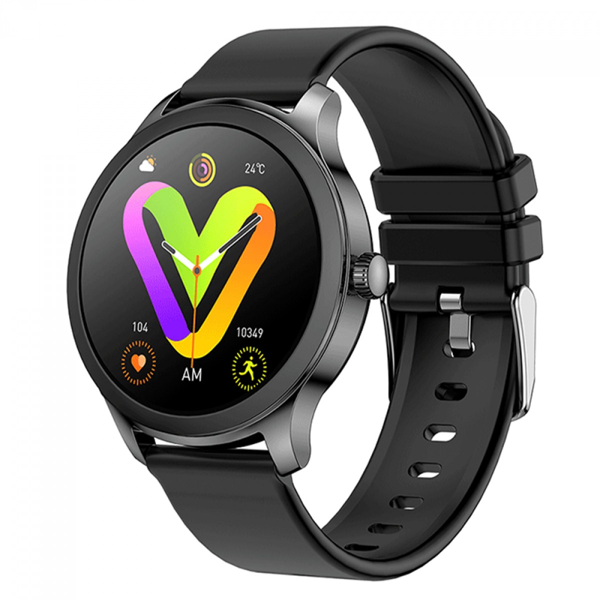 Relógio SmartWatch Level LVW-30S, TFT 1.3", Android/IOS, Bluetooth, IP68, Monitoramento de Frequência Cardíaca, Pulseira De Silicone, Preto, LVW-30S BLK/SIL.BLK