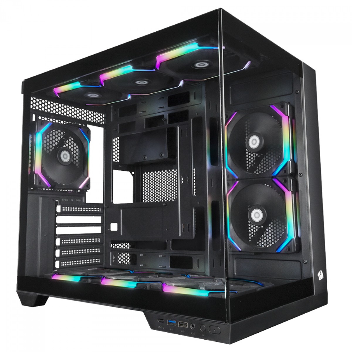 Gabinete Gamer Redragon Wideload Pro, Mid Tower, Vidro Temperado, ATX, Black, Sem Fonte, Sem Fan, CA-604B-PRO