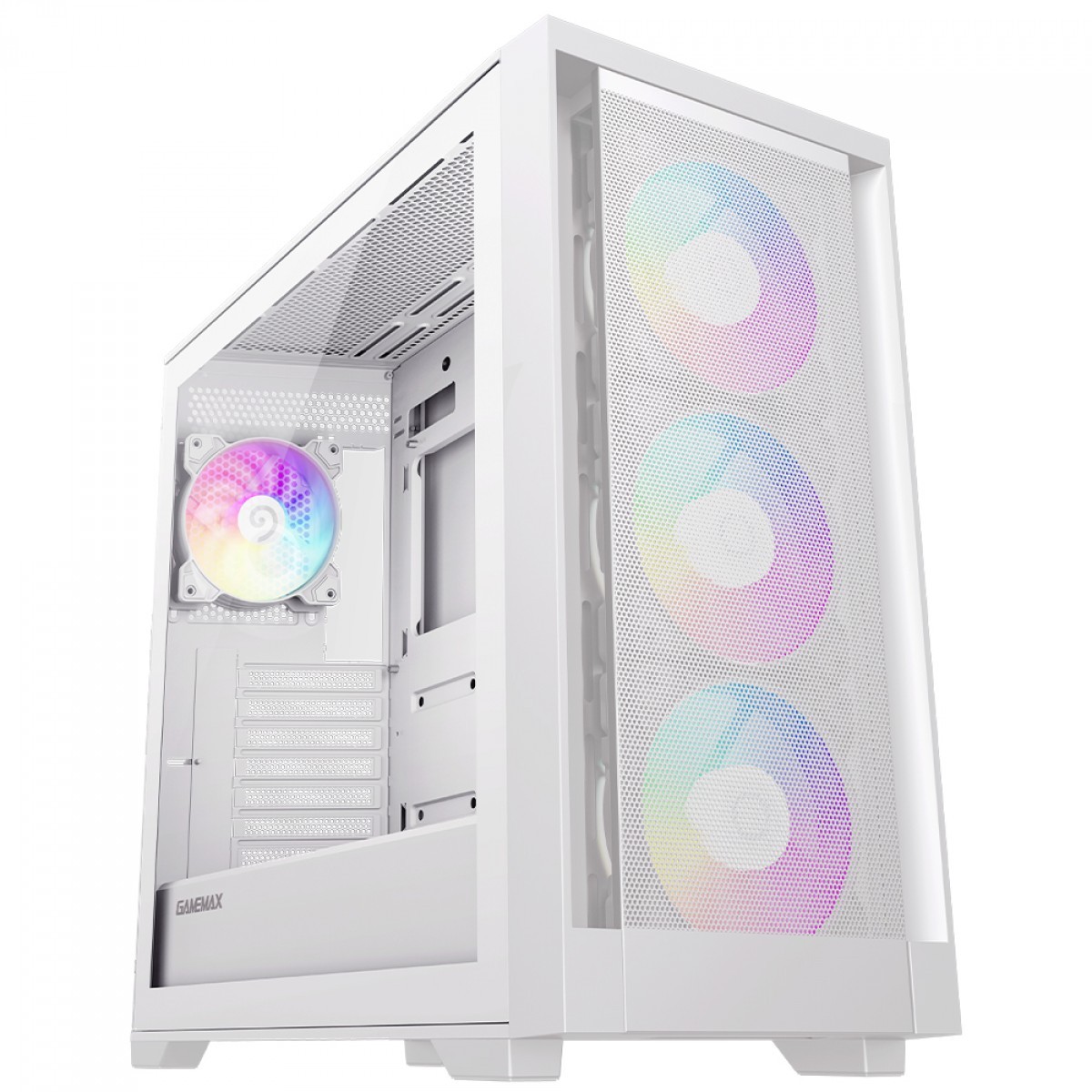 Gabinete Gamer Gamemax Defender MB WH, Mid Tower, MATX, Vidro Temperado, Sem Fonte, Sem Fan