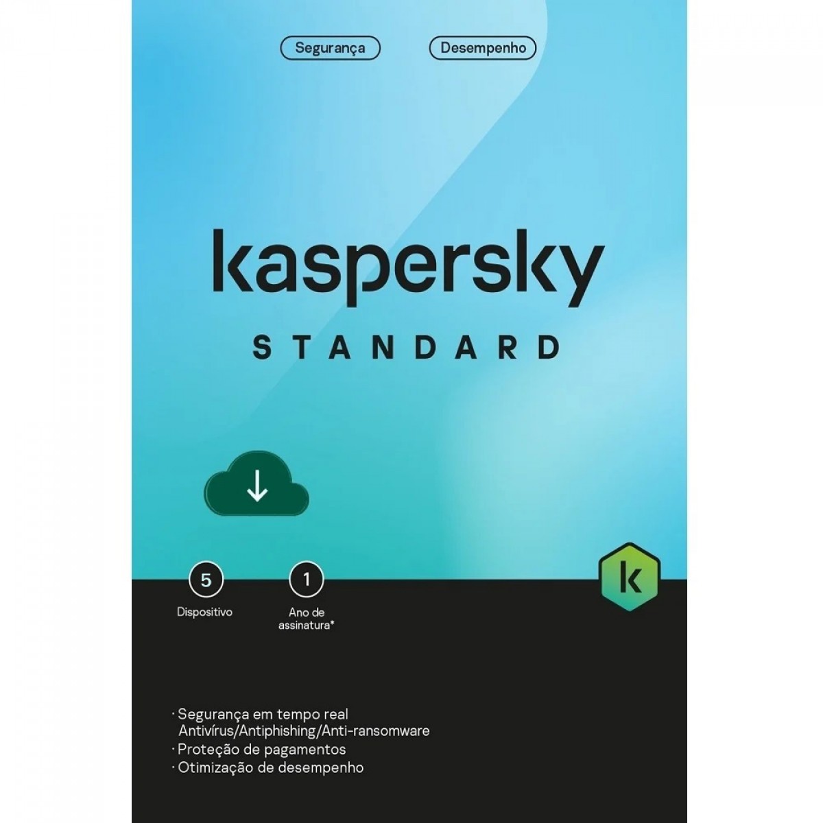 Kaspersky Antivírus Standard, 5 dispositivos, 12 meses ESD, Digital para Download, KL1041KDEFS