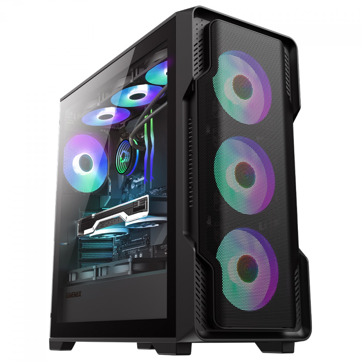 Gabinete Gamer Gamemax Siege Black, Mid Tower, EATX, Vidro Temperado, Preto, Sem Fonte, Sem Fan