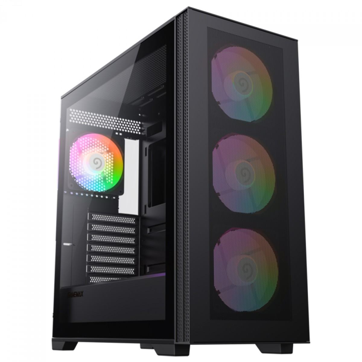 Gabinete Gamer Gamemax Quest Black, Mid Tower, E-ATX, Vidro Temperado, Preto, Sem Fonte, Sem Fan