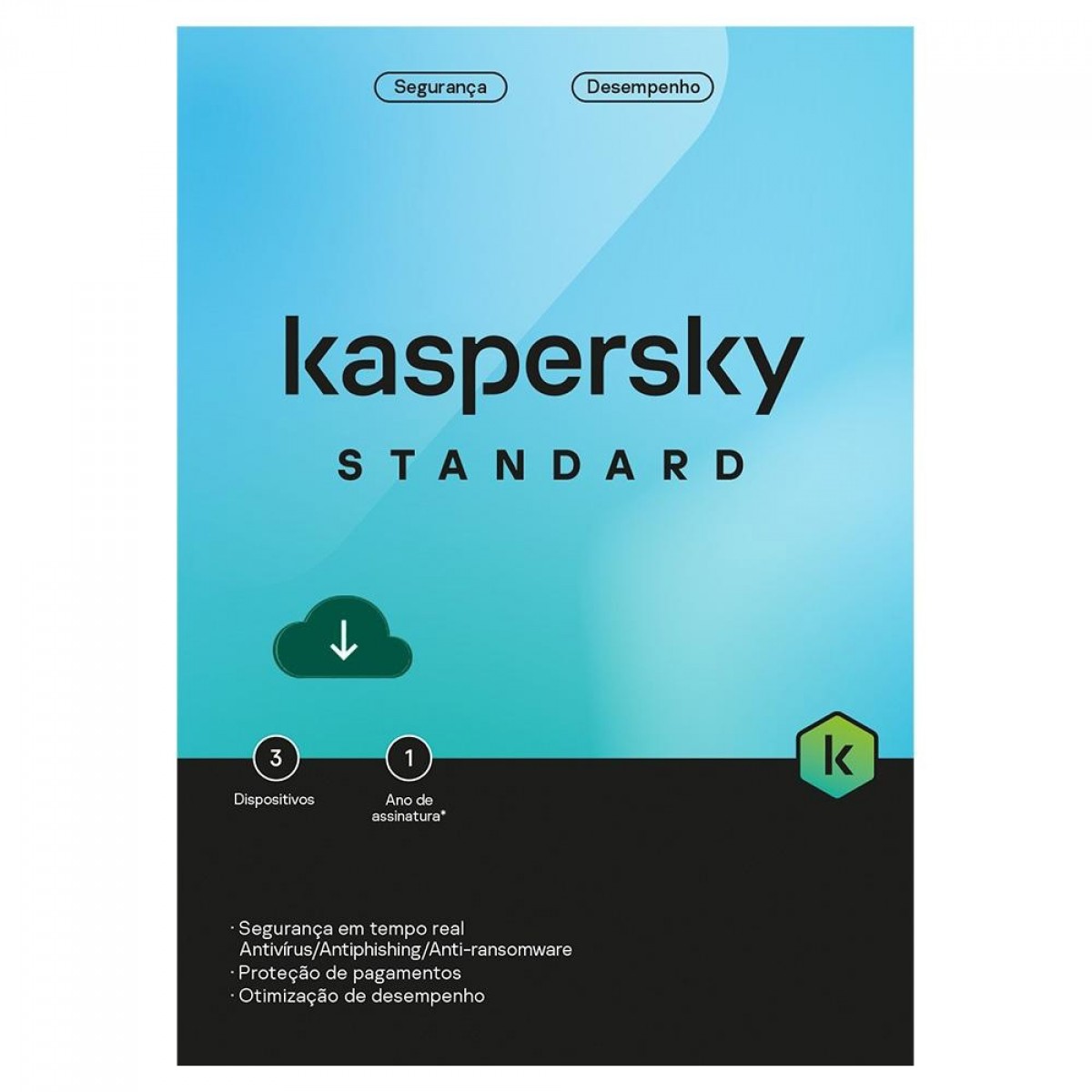 Kaspersky Antivírus Standard, 3 dispositivos, 12 meses ESD, Digital para Download, KL1041KDCFS